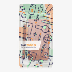 Google Pixel 4a Handyhülle mit Kartenfach RFID Schutz und Handschlaufe Canvas Rosa Braun