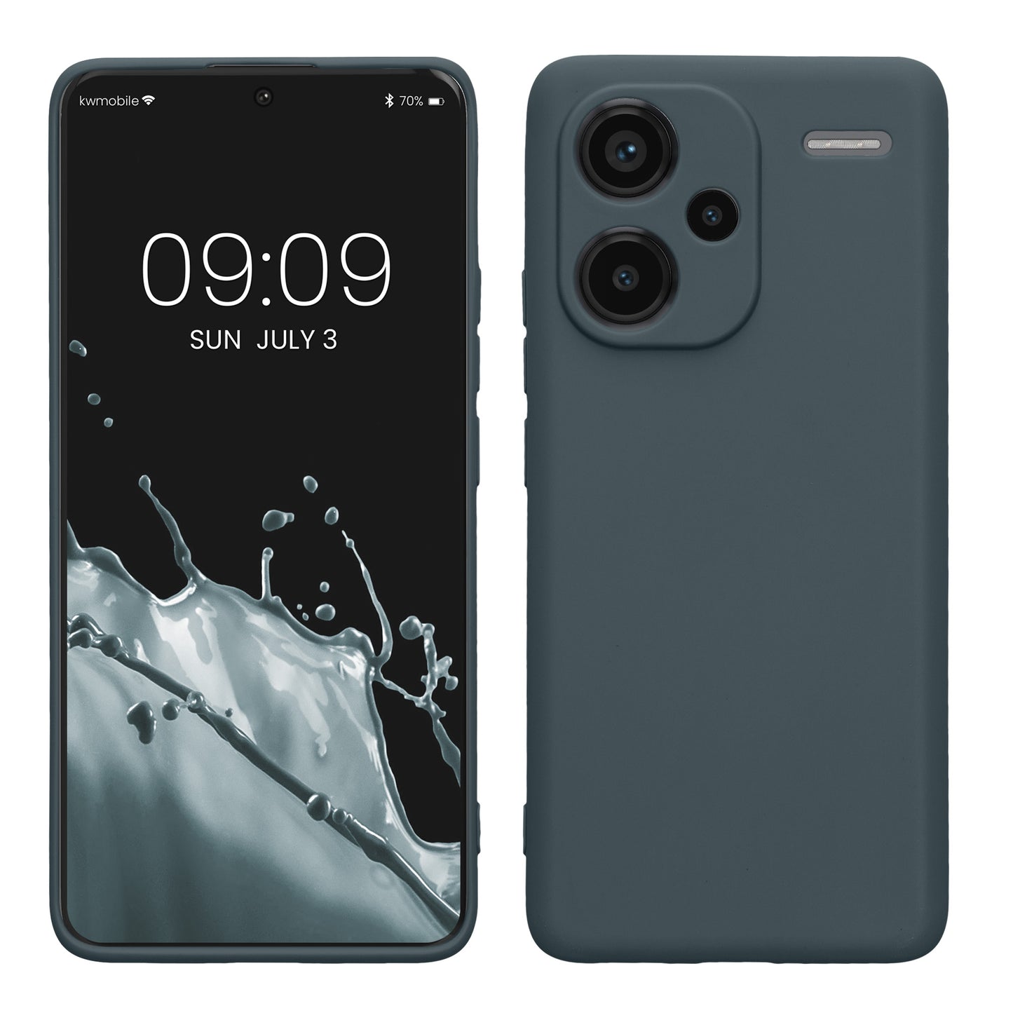 kwmobile Handyhülle für Xiaomi Redmi Note 13 Pro+ 5G / Redmi Note 13 Pro Plus 5G Hülle - weiches Handy Silikon Case - Schutzhülle Cover - Dunkler Schiefer Dunkler Schiefer  