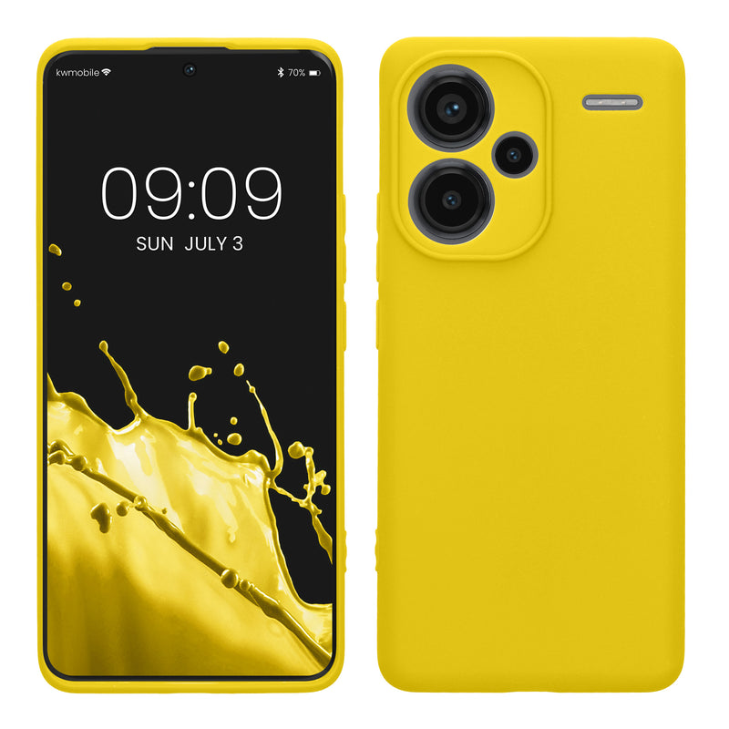 kwmobile Handyhülle für Xiaomi Redmi Note 13 Pro+ 5G / Redmi Note 13 Pro Plus 5G Hülle - weiches Handy Silikon Case - Schutzhülle Cover - Strahlend Gelb Strahlend Gelb  