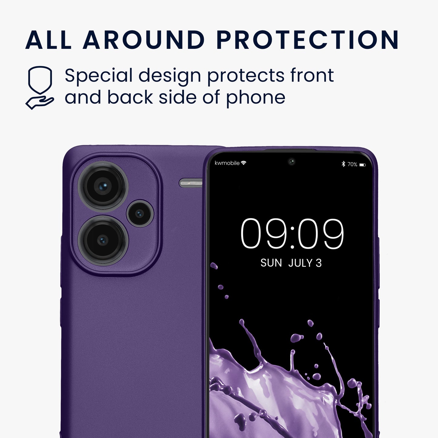 kwmobile Handyhülle für Xiaomi Redmi Note 13 Pro+ 5G / Redmi Note 13 Pro Plus 5G Hülle - weiche Silikon Case metallisch schimmernd - Schutzhülle Cover