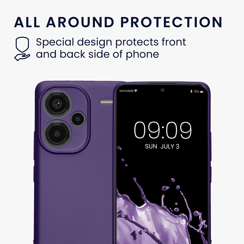 kwmobile Handyhülle für Xiaomi Redmi Note 13 Pro+ 5G / Redmi Note 13 Pro Plus 5G Hülle - weiche Silikon Case metallisch schimmernd - Schutzhülle Cover