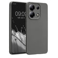 kwmobile Handyhülle für Xiaomi Redmi Note 13 4G Hülle - weiche Silikon Case metallisch schimmernd - Schutzhülle Cover - Metallic Grau Metallic Grau  