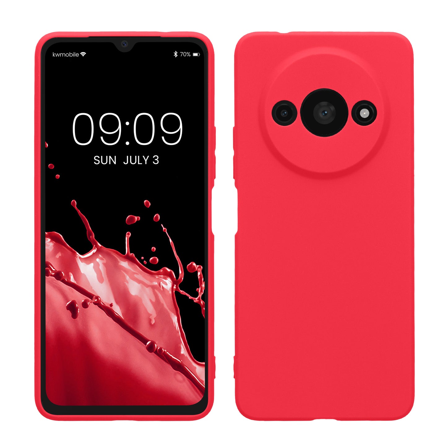 kwmobile Handyhülle für Xiaomi Redmi A3 Hülle - weiches Handy Silikon Case - Schutzhülle Cover - Neon Pink Neon Pink  