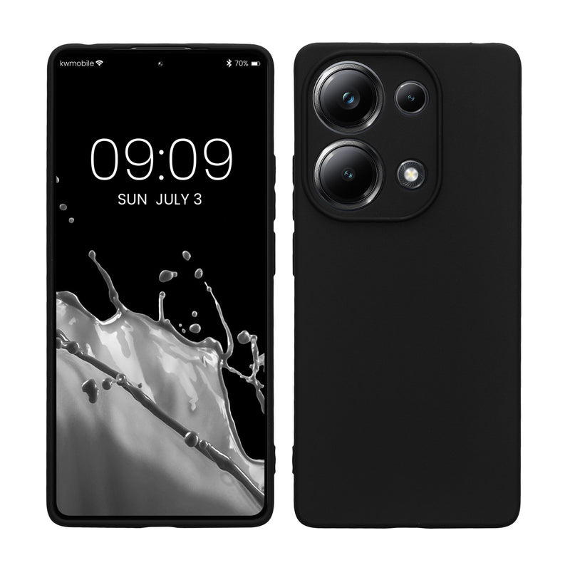 kwmobile Handyhülle für Xiaomi Poco M6 Pro (4G) Hülle - weiches Handy Silikon Case - Schutzhülle Cover - Schwarz Schwarz  