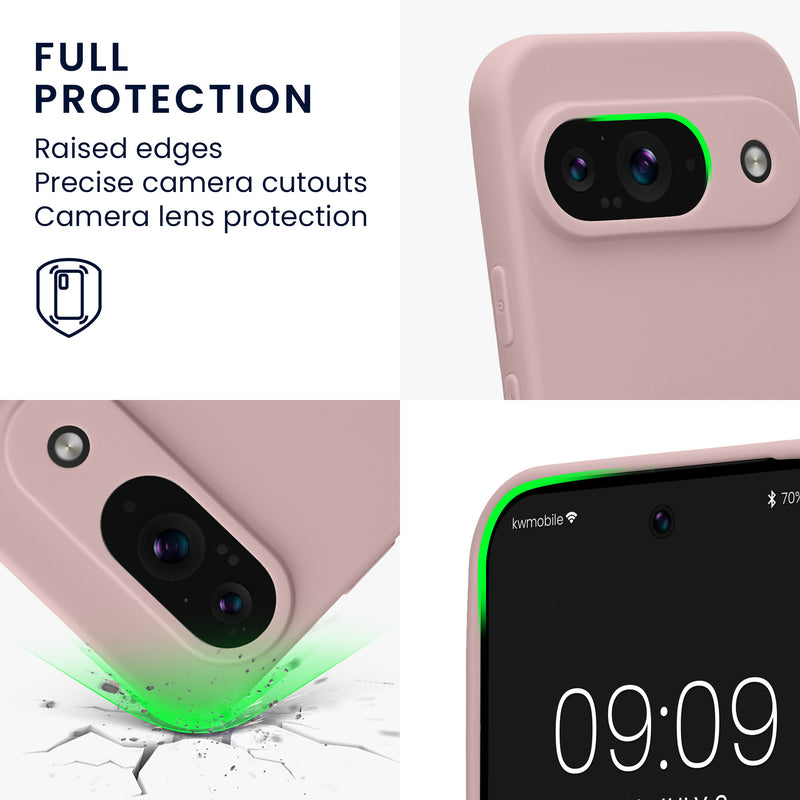 kwmobile Handyhülle für Google Pixel 9 Hülle - weiches Handy Silikon Case - Schutzhülle Cover
