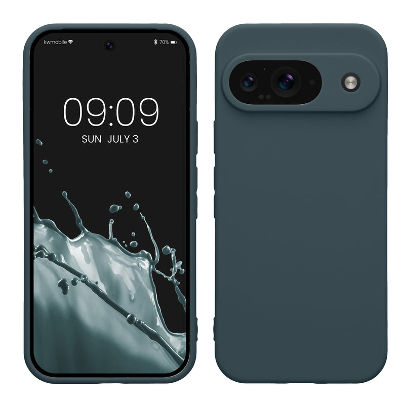 kwmobile Handyhülle für Google Pixel 9 Hülle - weiches Handy Silikon Case - Schutzhülle Cover - Dunkler Schiefer Dunkler Schiefer  