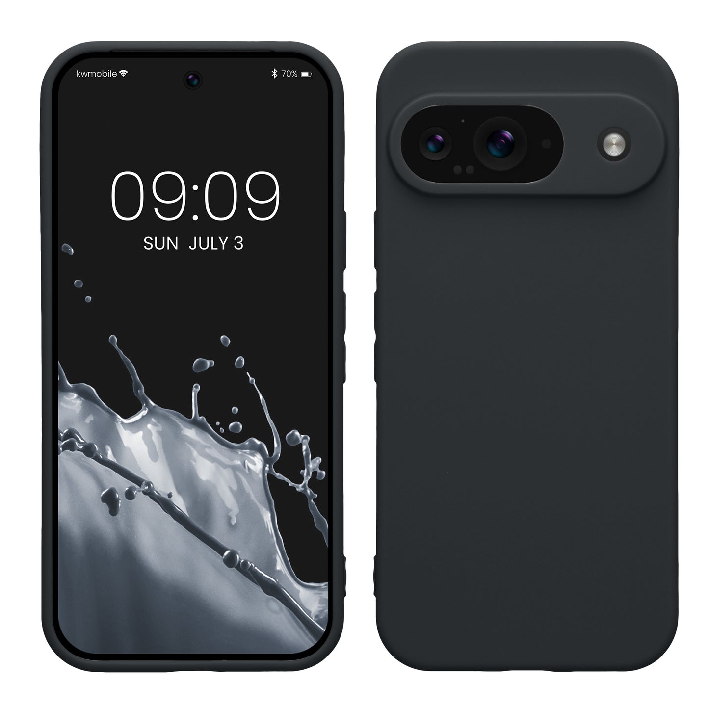 kwmobile Handyhülle für Google Pixel 9 Hülle - weiches Handy Silikon Case - Schutzhülle Cover - Heidelbeerblau Heidelbeerblau  