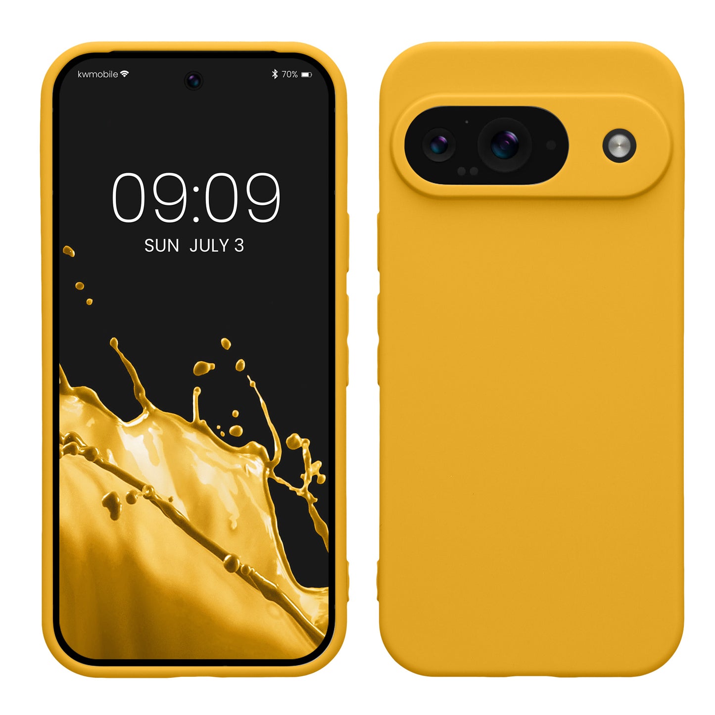 kwmobile Handyhülle für Google Pixel 9 Hülle - weiches Handy Silikon Case - Schutzhülle Cover - Honiggelb Honiggelb  