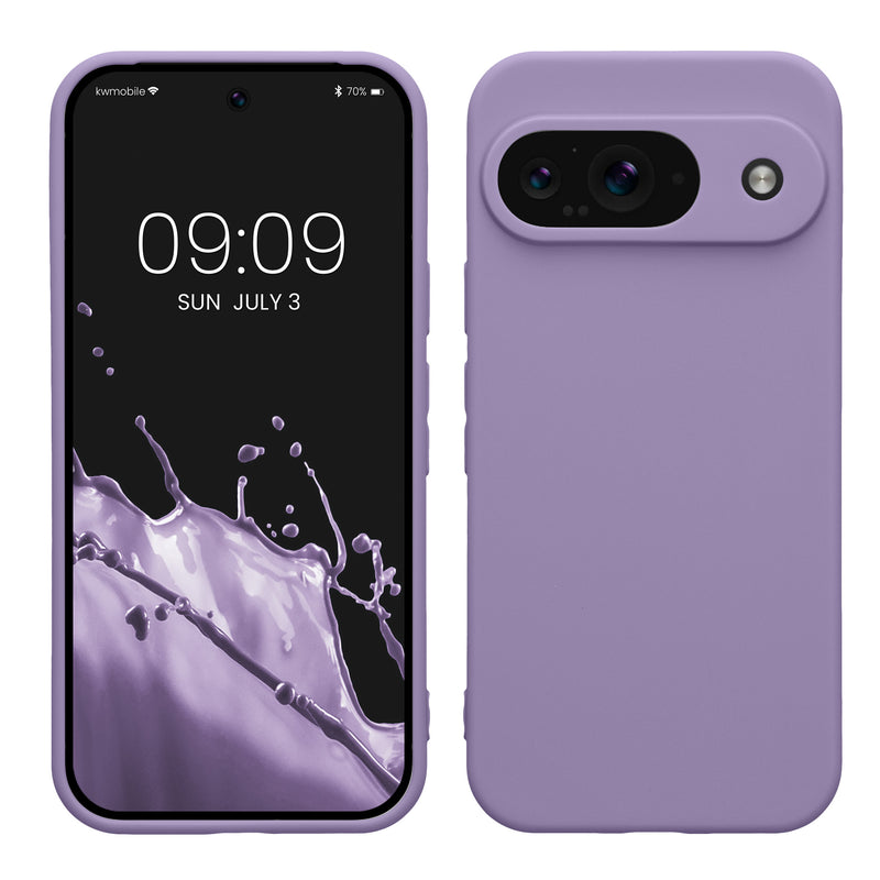kwmobile Handyhülle für Google Pixel 9 Hülle - weiches Handy Silikon Case - Schutzhülle Cover - Veilchen Lila Veilchen Lila  
