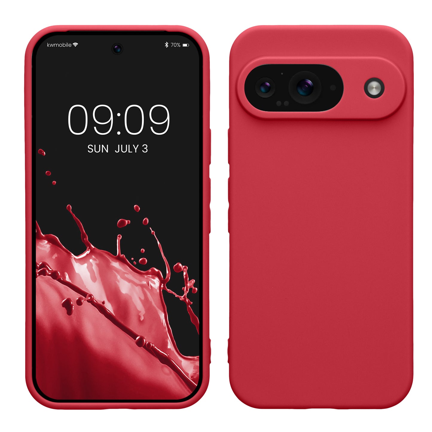 kwmobile Handyhülle für Google Pixel 9 Hülle - weiches Handy Silikon Case - Schutzhülle Cover - Fuchsia matt Fuchsia matt  