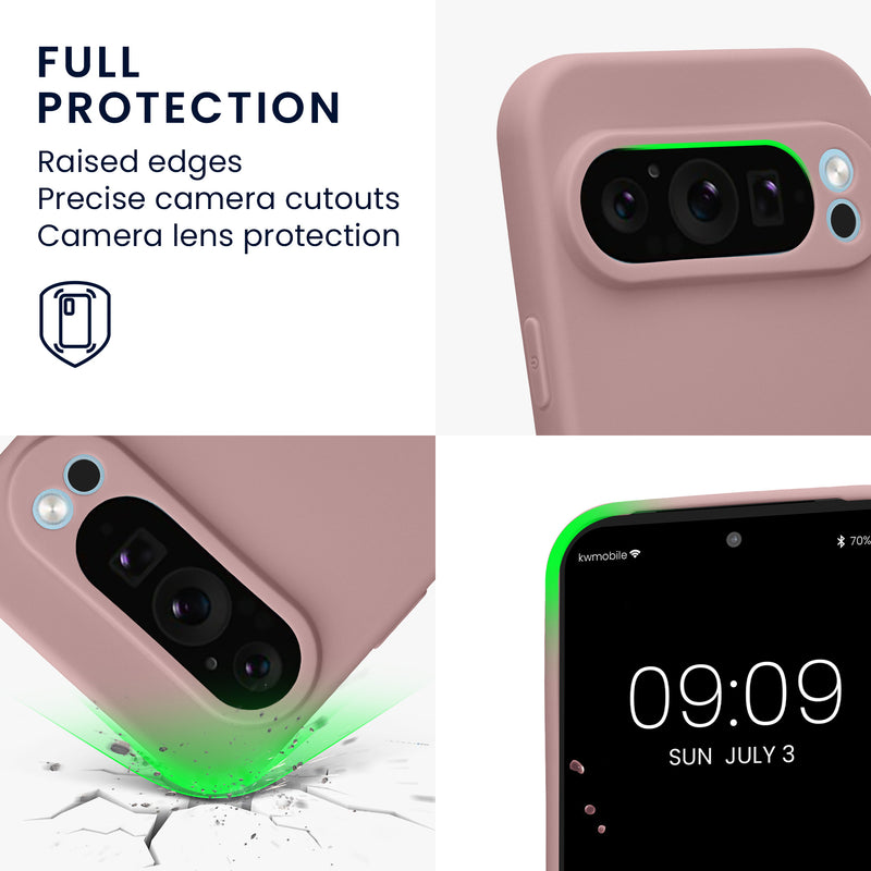 kwmobile Handyhülle für Google Pixel 9 Pro Hülle - weiches Handy Silikon Case - Schutzhülle Cover