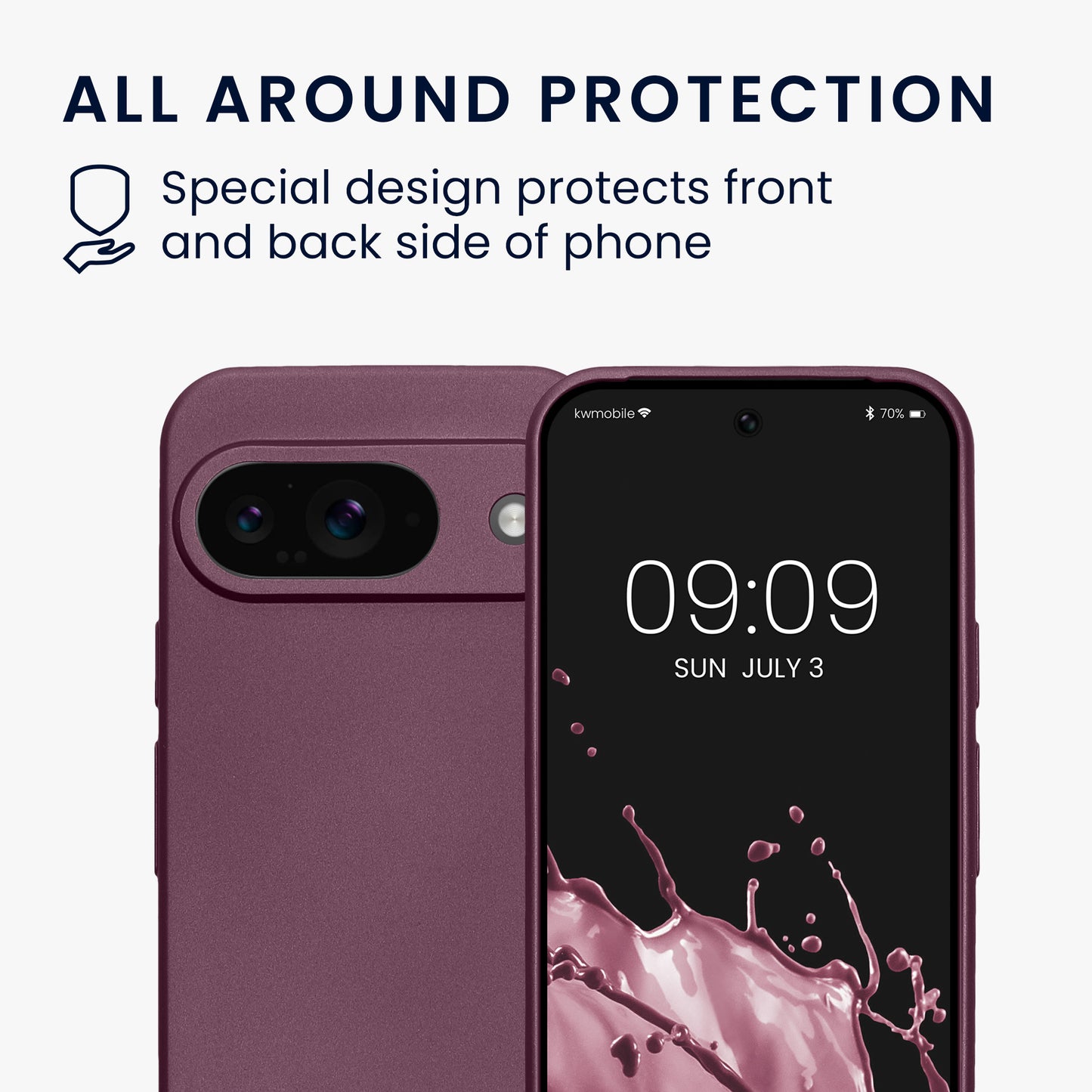 kwmobile Handyhülle für Google Pixel 9 Hülle - weiche Silikon Case metallisch schimmernd - Schutzhülle Cover
