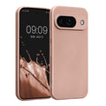 kwmobile Handyhülle für Google Pixel 9 Hülle - weiche Silikon Case metallisch schimmernd - Schutzhülle Cover - Metallic Rosegold Metallic Rosegold  