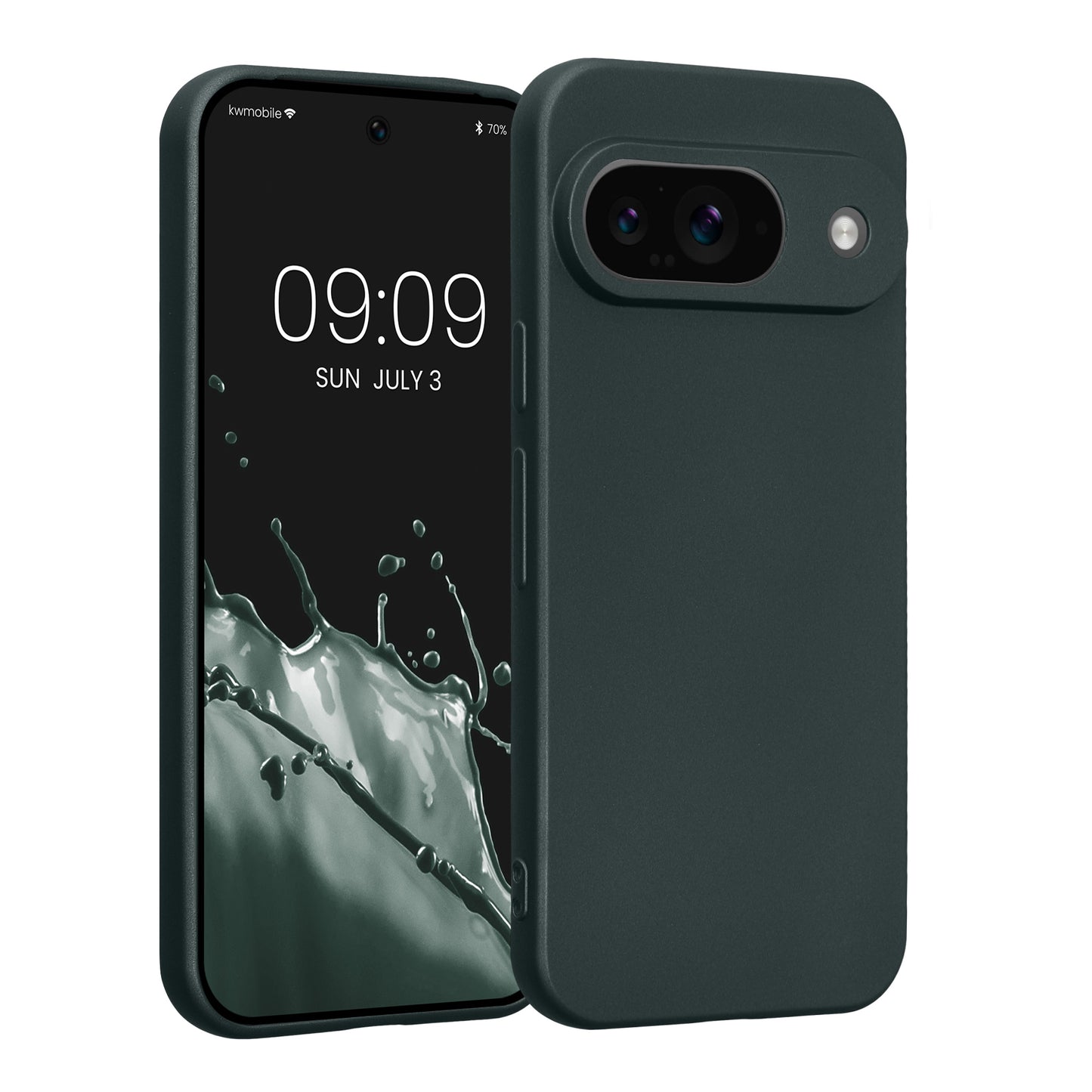 kwmobile Handyhülle für Google Pixel 9 Hülle - weiche Silikon Case metallisch schimmernd - Schutzhülle Cover - Metallic Petrol Metallic Petrol  