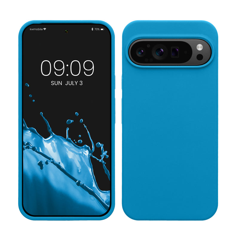 kwmobile Handyhülle für Google Pixel 9 Pro XL Hülle, für Pixel 9 Pro XL Case - Hülle Silikon - kabelloses Laden - Karibikblau Karibikblau  