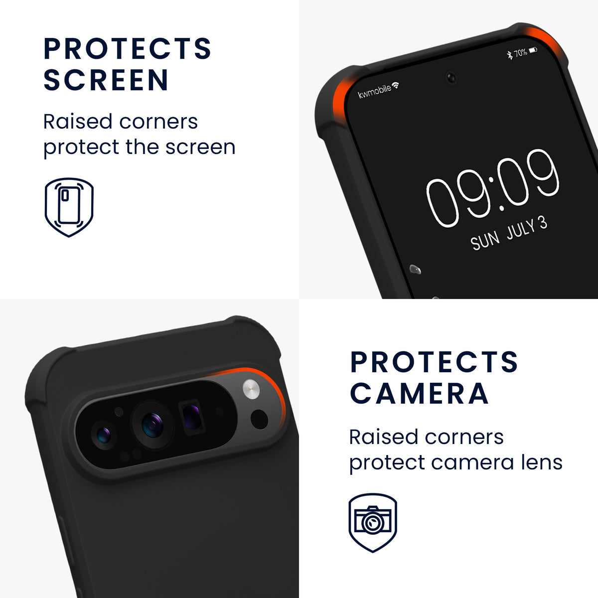 kwmobile Necklace Case kompatibel mit Google Pixel 9 / Pixel 9 Pro Hülle - Cover mit Kordel zum Umhängen - Silikon Schutzhülle