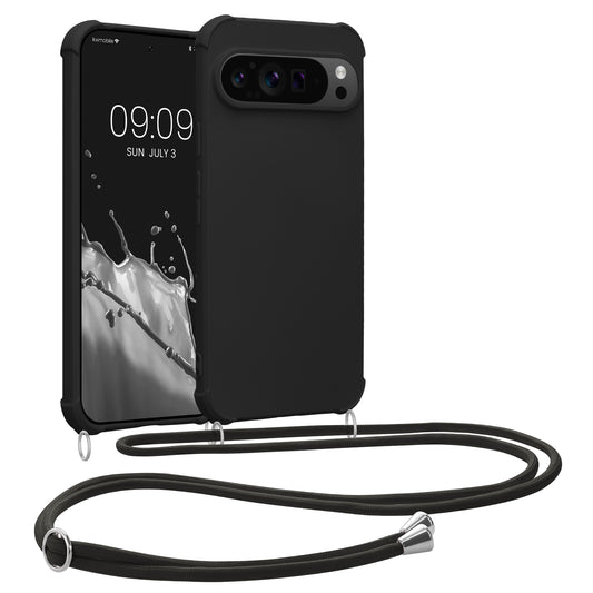 kwmobile Necklace Case kompatibel mit Google Pixel 9 / Pixel 9 Pro Hülle - Cover mit Kordel zum Umhängen - Silikon Schutzhülle