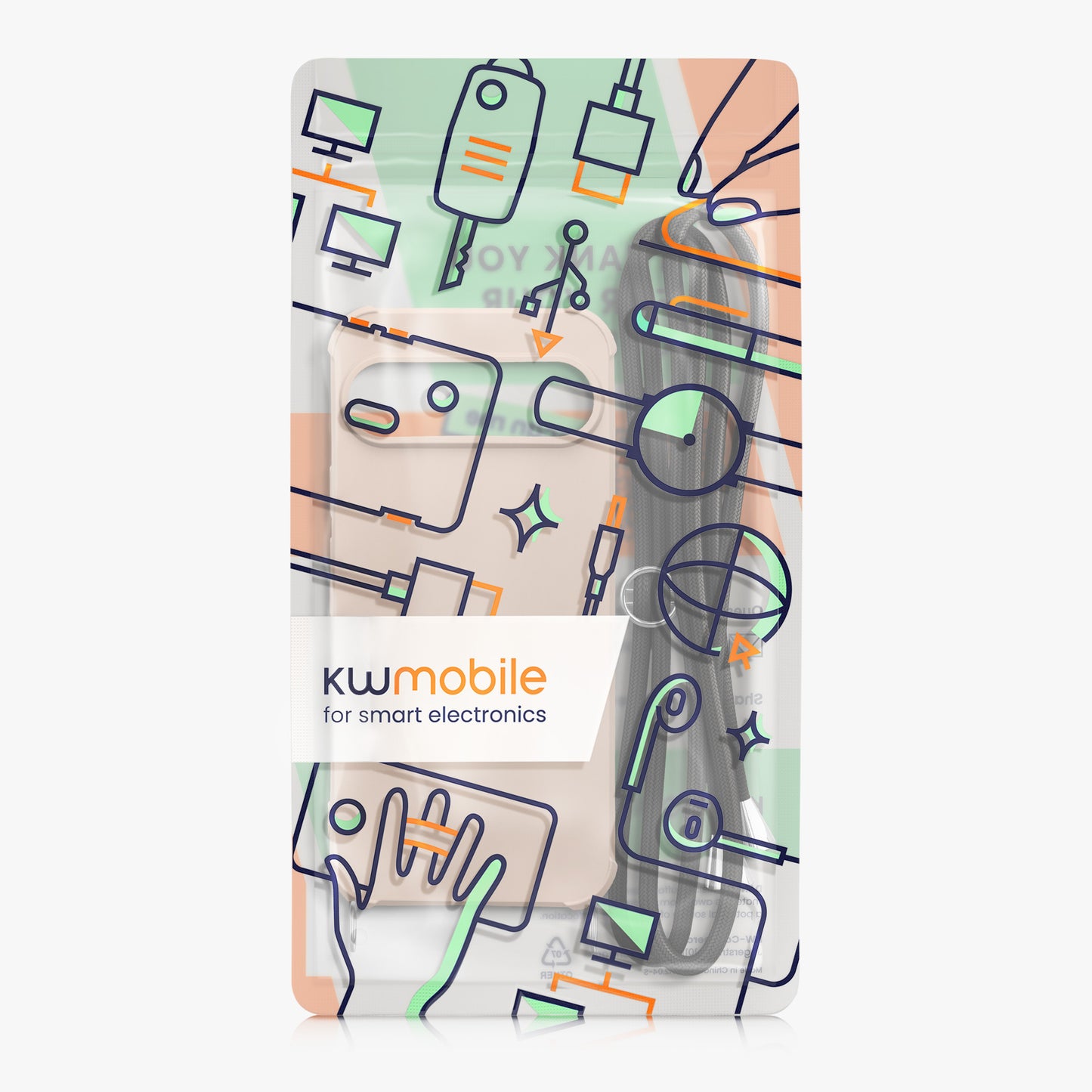 kwmobile Necklace Case kompatibel mit Google Pixel 9 / Pixel 9 Pro Hülle - Cover mit Kordel zum Umhängen - Silikon Schutzhülle