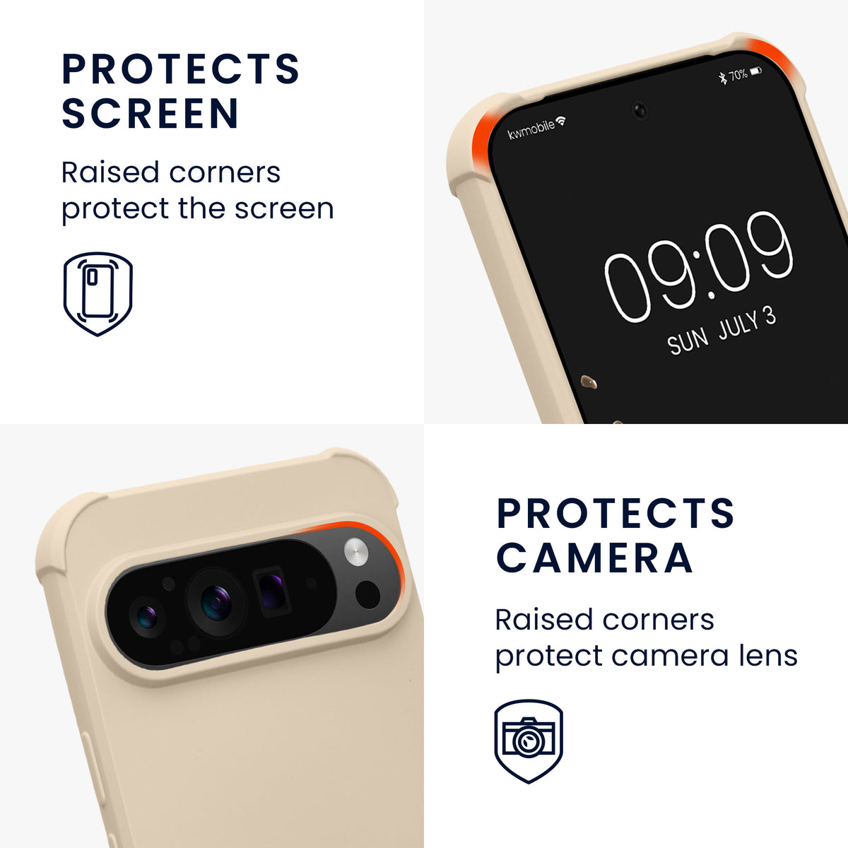 kwmobile Necklace Case kompatibel mit Google Pixel 9 / Pixel 9 Pro Hülle - Cover mit Kordel zum Umhängen - Silikon Schutzhülle