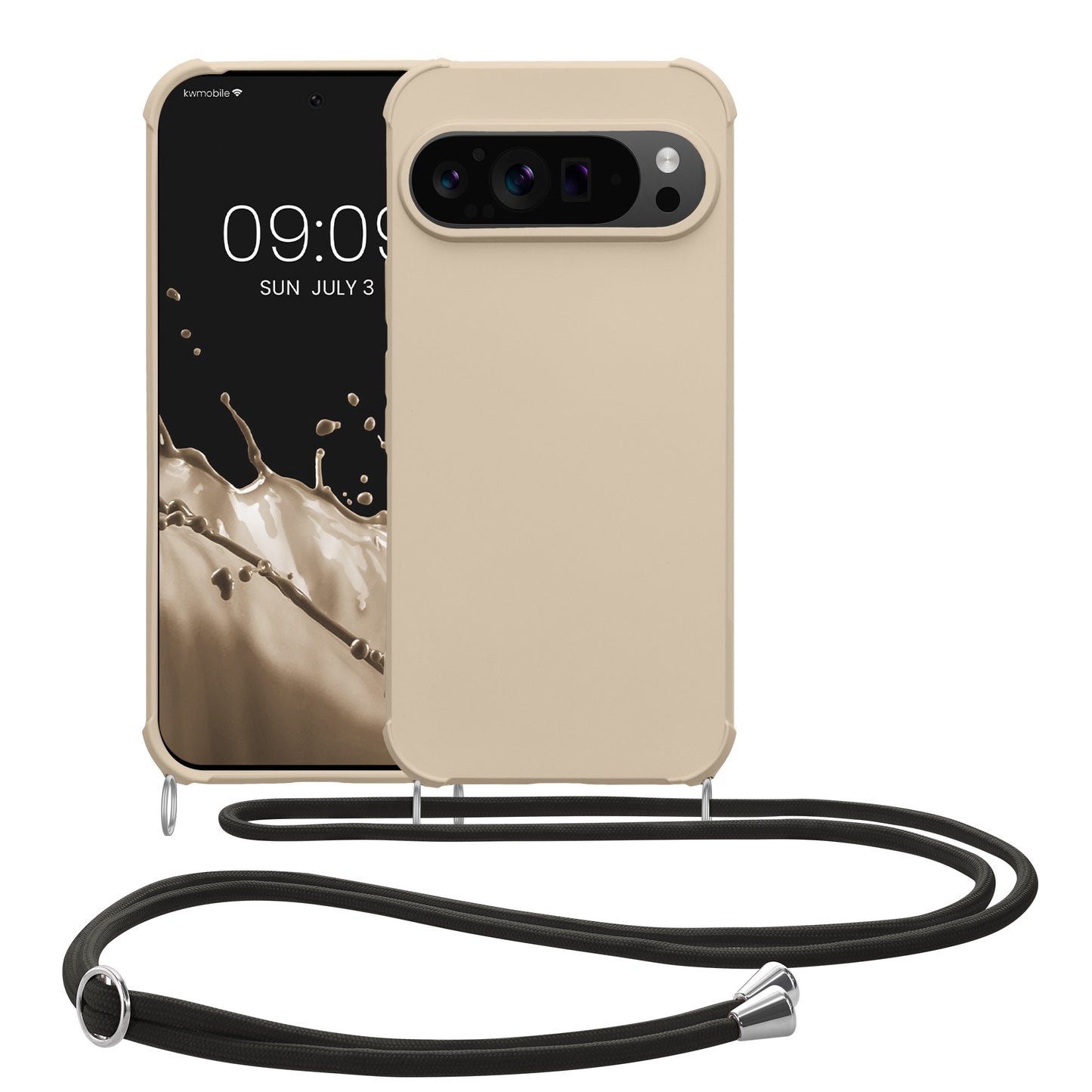 kwmobile Necklace Case kompatibel mit Google Pixel 9 / Pixel 9 Pro Hülle - Cover mit Kordel zum Umhängen - Silikon Schutzhülle