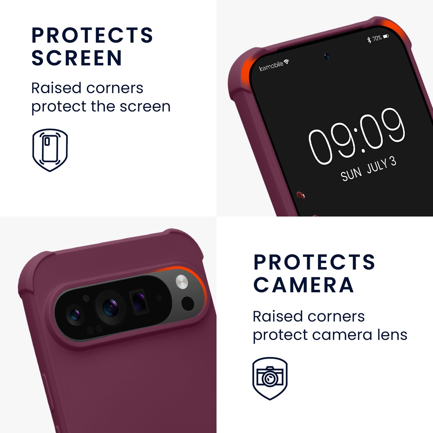kwmobile Necklace Case kompatibel mit Google Pixel 9 / Pixel 9 Pro Hülle - Cover mit Kordel zum Umhängen - Silikon Schutzhülle