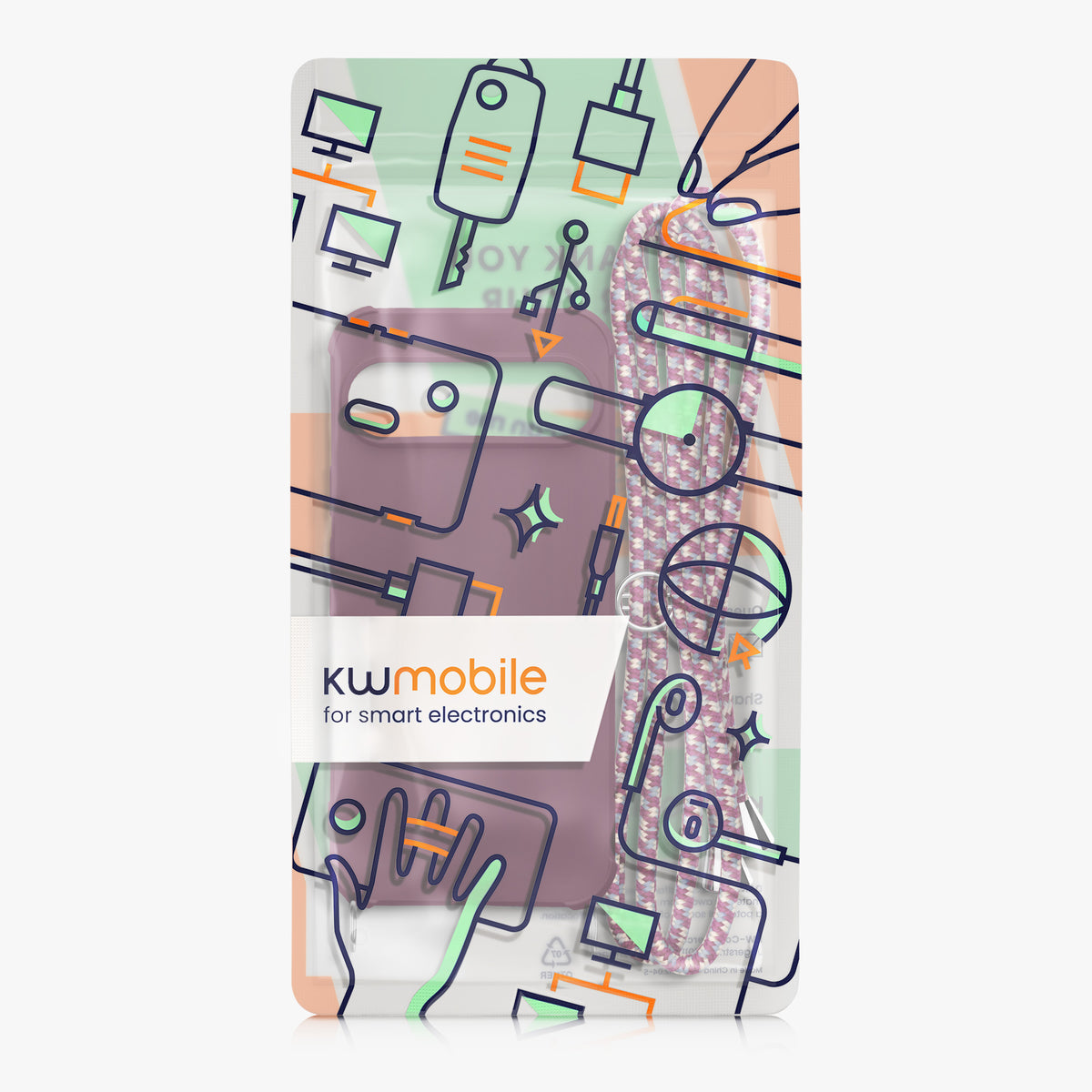 kwmobile Necklace Case kompatibel mit Google Pixel 9 / Pixel 9 Pro Hülle - Cover mit Kordel zum Umhängen - Silikon Schutzhülle