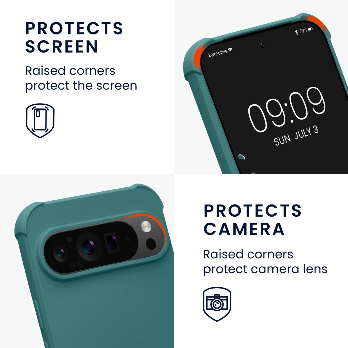 kwmobile Necklace Case kompatibel mit Google Pixel 9 / Pixel 9 Pro Hülle - Cover mit Kordel zum Umhängen - Silikon Schutzhülle