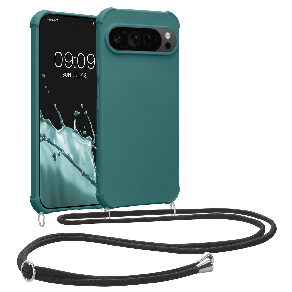 kwmobile Necklace Case kompatibel mit Google Pixel 9 / Pixel 9 Pro Hülle - Cover mit Kordel zum Umhängen - Silikon Schutzhülle
