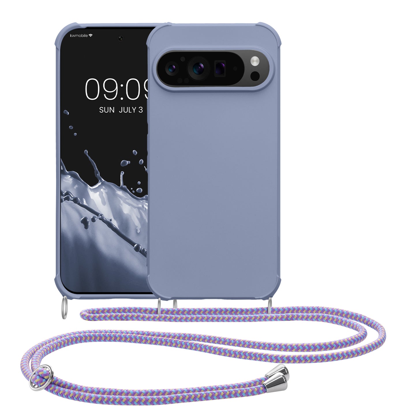 kwmobile Necklace Case kompatibel mit Google Pixel 9 / Pixel 9 Pro Hülle - Cover mit Kordel zum Umhängen - Silikon Schutzhülle