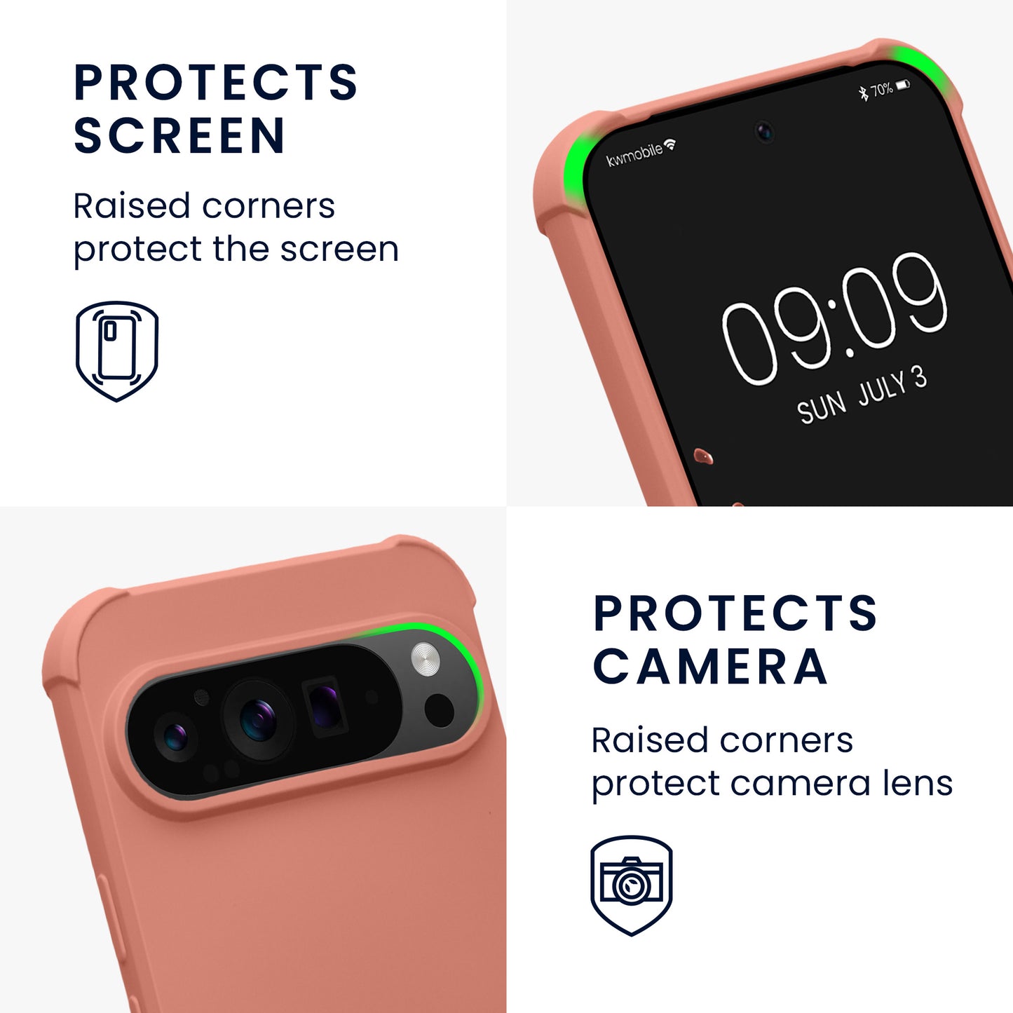 kwmobile Necklace Case kompatibel mit Google Pixel 9 / Pixel 9 Pro Hülle - Cover mit Kordel zum Umhängen - Silikon Schutzhülle