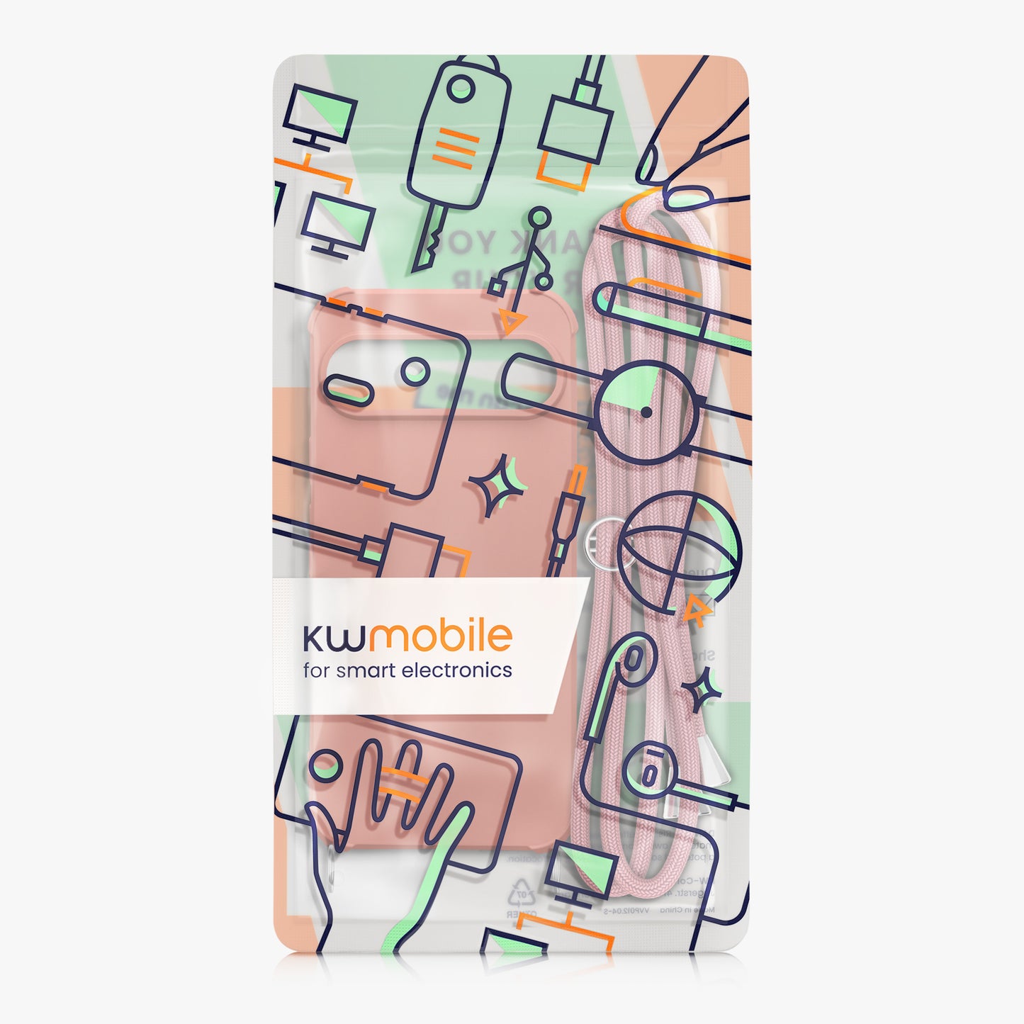 kwmobile Necklace Case kompatibel mit Google Pixel 9 / Pixel 9 Pro Hülle - Cover mit Kordel zum Umhängen - Silikon Schutzhülle