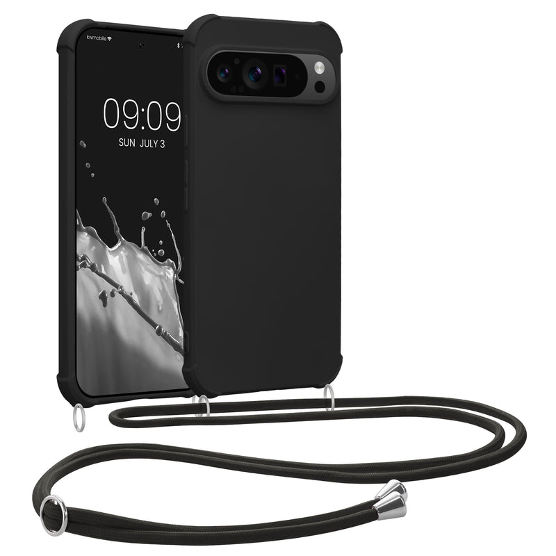 kwmobile Necklace Case kompatibel mit Google Pixel 9 Pro XL Hülle - Cover mit Kordel zum Umhängen - Silikon Schutzhülle