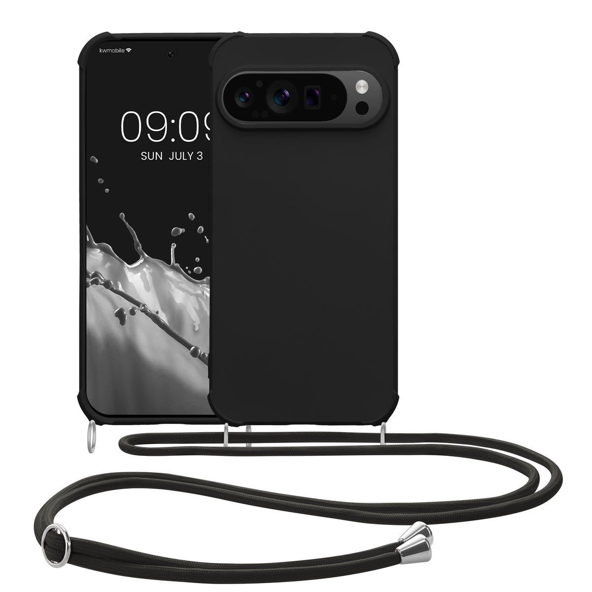 kwmobile Necklace Case kompatibel mit Google Pixel 9 Pro XL Hülle - Cover mit Kordel zum Umhängen - Silikon Schutzhülle