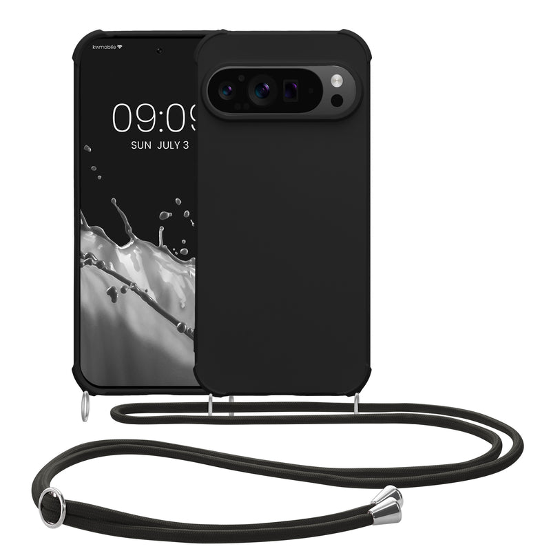 kwmobile Necklace Case kompatibel mit Google Pixel 9 Pro XL Hülle - Cover mit Kordel zum Umhängen - Silikon Schutzhülle