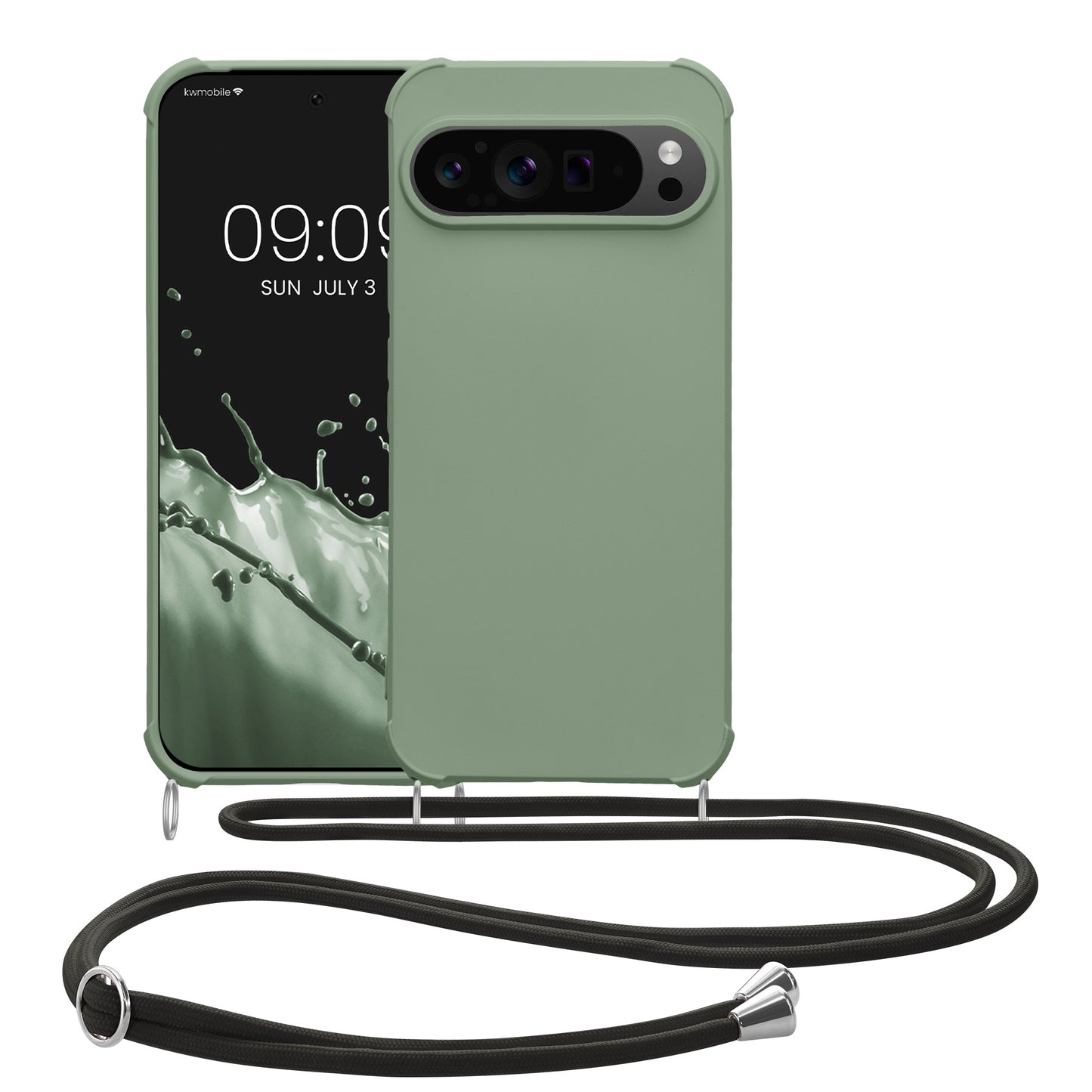 kwmobile Necklace Case kompatibel mit Google Pixel 9 Pro XL Hülle - Cover mit Kordel zum Umhängen - Silikon Schutzhülle
