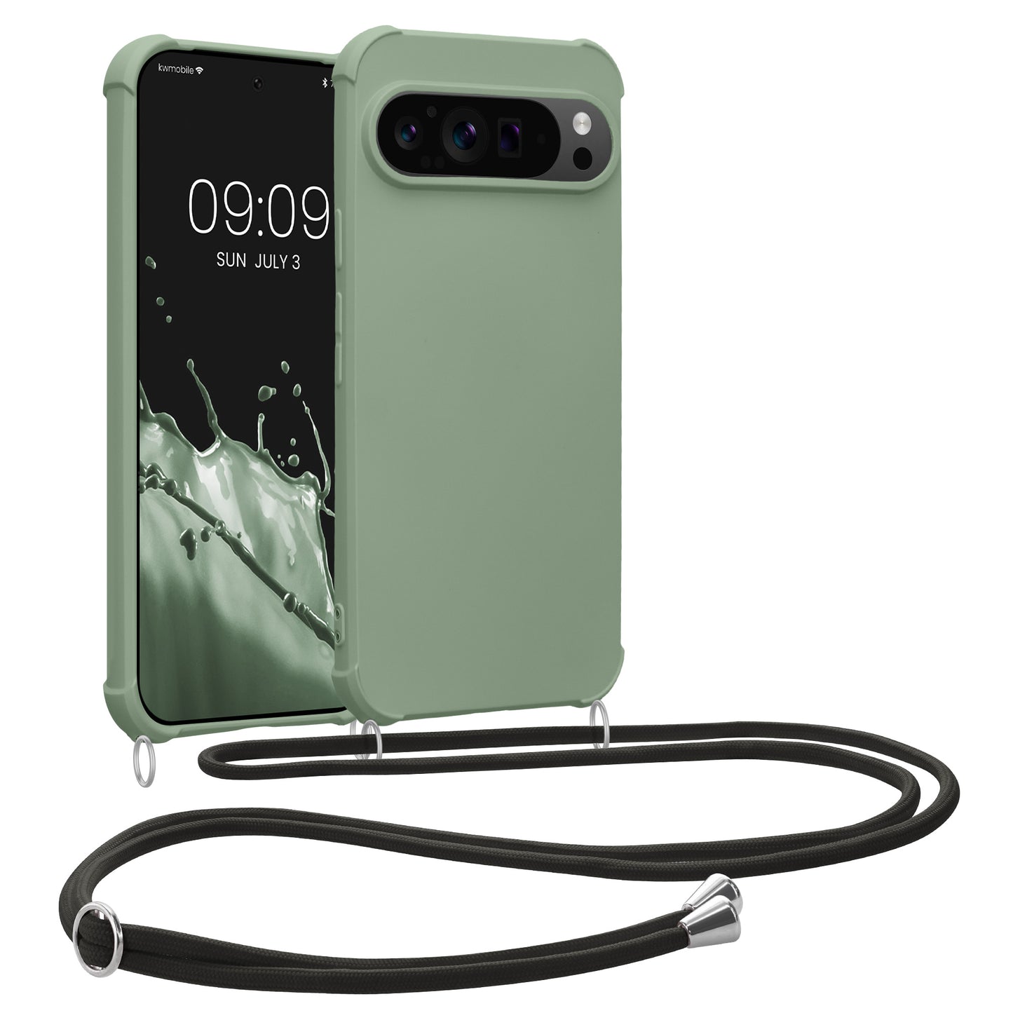 kwmobile Necklace Case kompatibel mit Google Pixel 9 Pro XL Hülle - Cover mit Kordel zum Umhängen - Silikon Schutzhülle