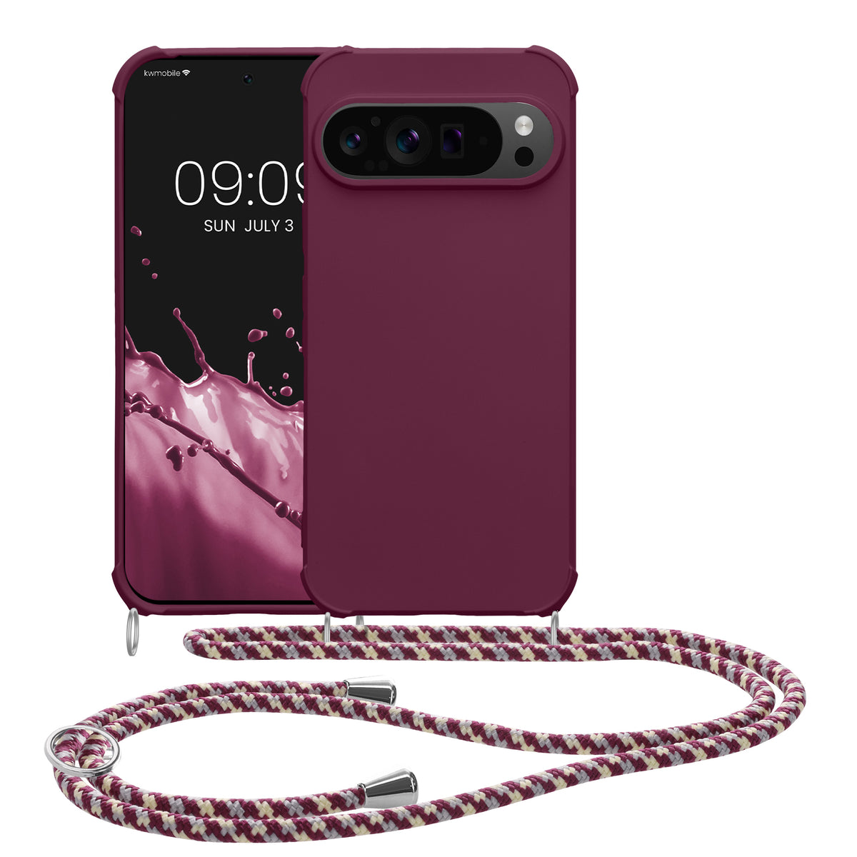 kwmobile Necklace Case kompatibel mit Google Pixel 9 Pro XL Hülle - Cover mit Kordel zum Umhängen - Silikon Schutzhülle