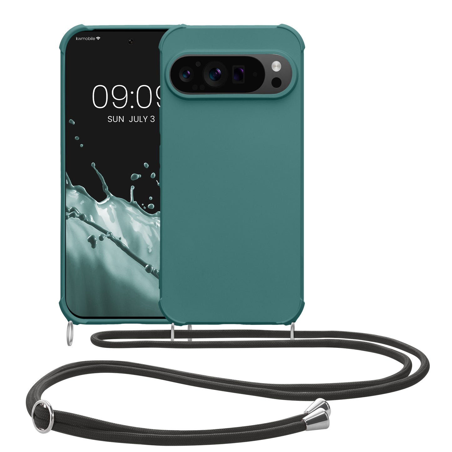 kwmobile Necklace Case kompatibel mit Google Pixel 9 Pro XL Hülle - Cover mit Kordel zum Umhängen - Silikon Schutzhülle