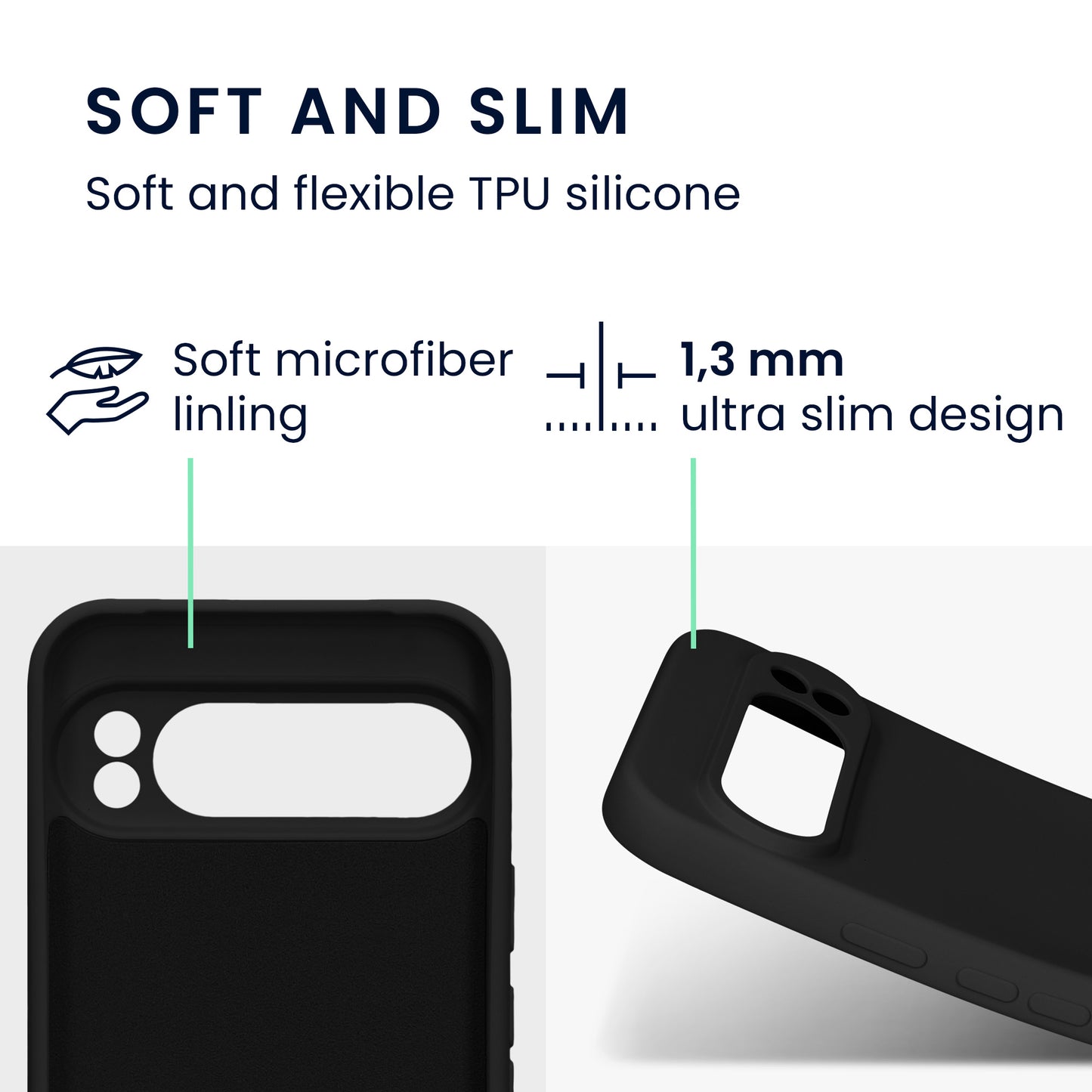 kwmobile Slim Case kompatibel mit Google Pixel 9 Pro XL Hülle - Handyhülle aus Silikon