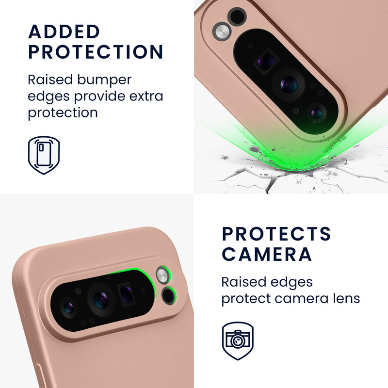 kwmobile Handyhülle für Google Pixel 9 Pro XL Hülle - weiche Silikon Case metallisch schimmernd - Schutzhülle Cover