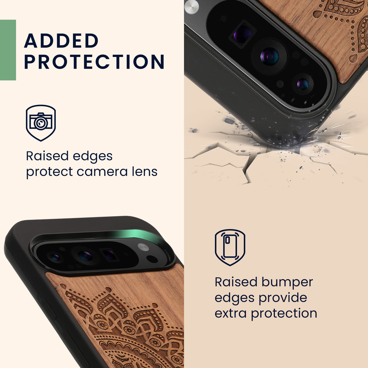 kwmobile Handyhülle für Google Pixel 9 Pro XL Hülle - Case mit TPU Bumper - Stoßfestes Hardcase - Schutzhülle Cover