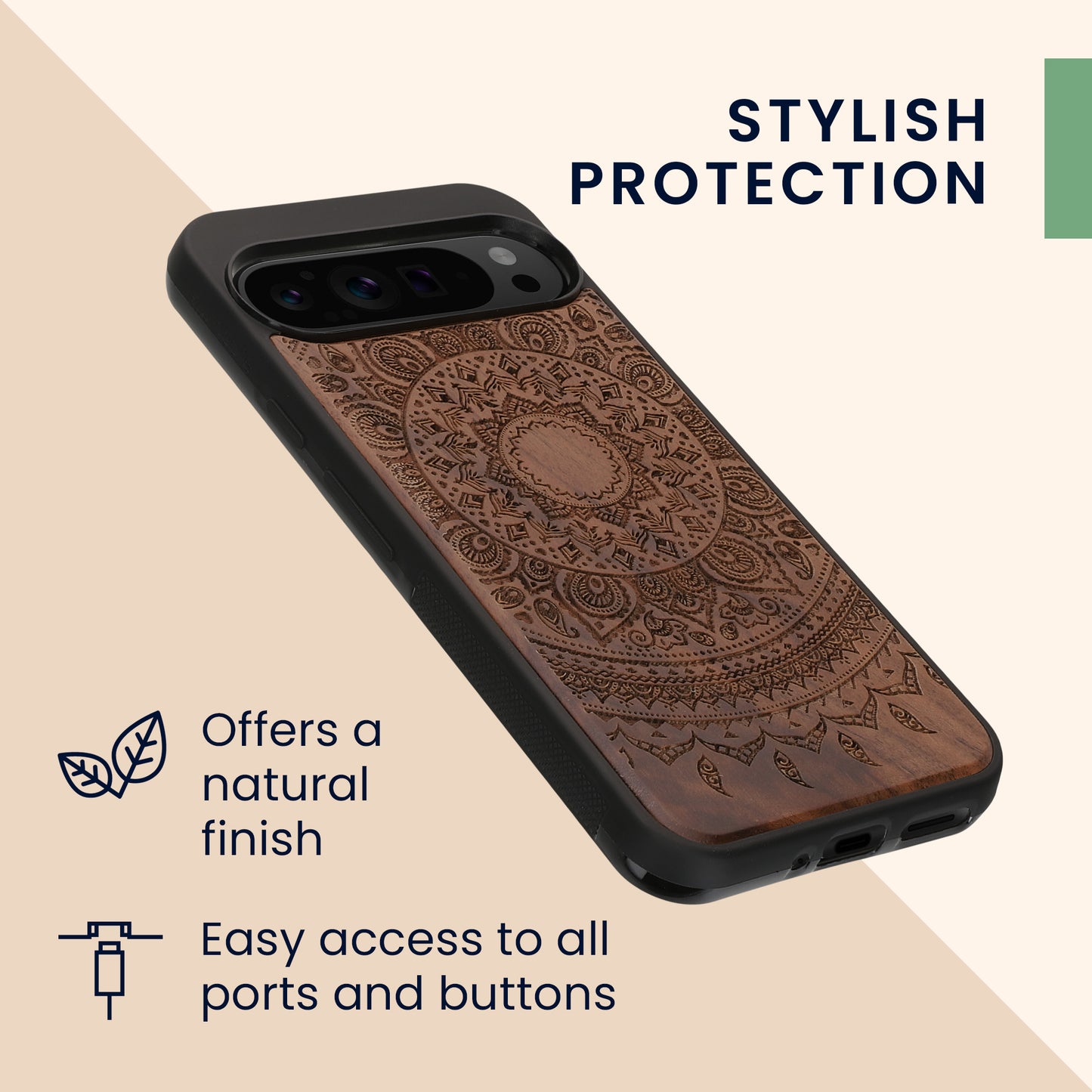kwmobile Handyhülle für Google Pixel 9 Pro XL Hülle - Case mit TPU Bumper - Stoßfestes Hardcase - Schutzhülle Cover