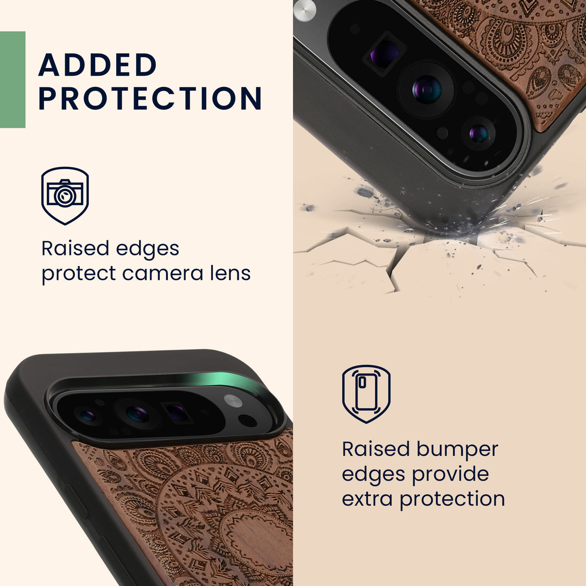kwmobile Handyhülle für Google Pixel 9 Pro XL Hülle - Case mit TPU Bumper - Stoßfestes Hardcase - Schutzhülle Cover