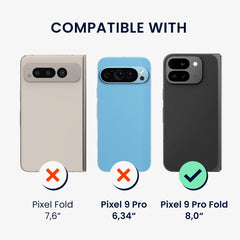 kwmobile Displayschutzfolie für innen und außen kompatibel mit Google Pixel 9 Pro Fold Folie - Kristallklar