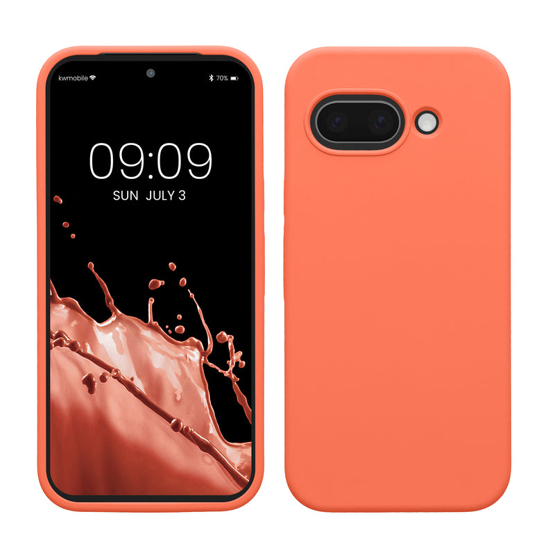 kwmobile Handyhülle für Google Pixel 9a Hülle, für Pixel 9a Case - Hülle Silikon - kabelloses Laden - Leuchtende Koralle Leuchtende Koralle  