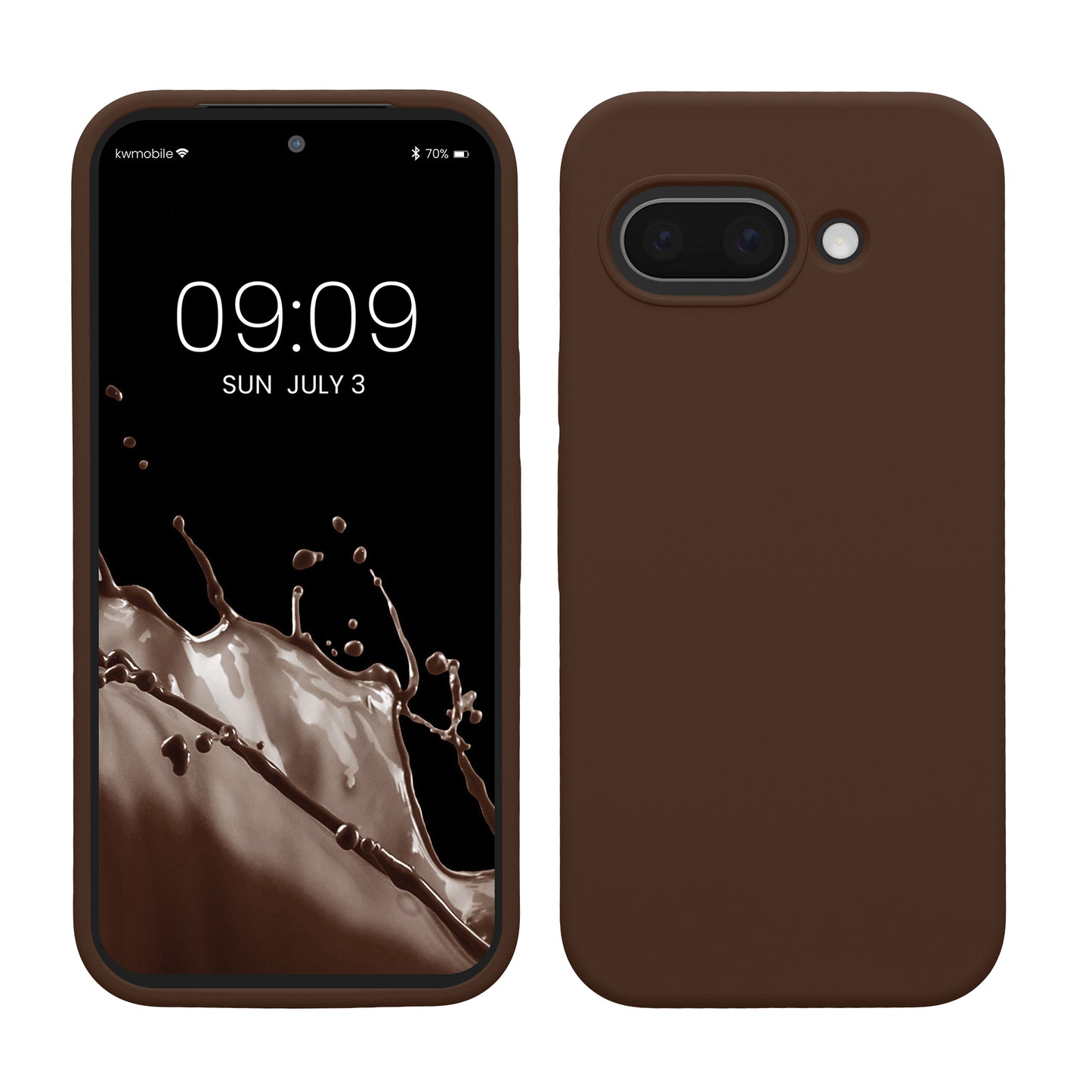 kwmobile Handyhülle für Google Pixel 9a Hülle, für Pixel 9a Case - Hülle Silikon - kabelloses Laden - Chocolate Chocolate  