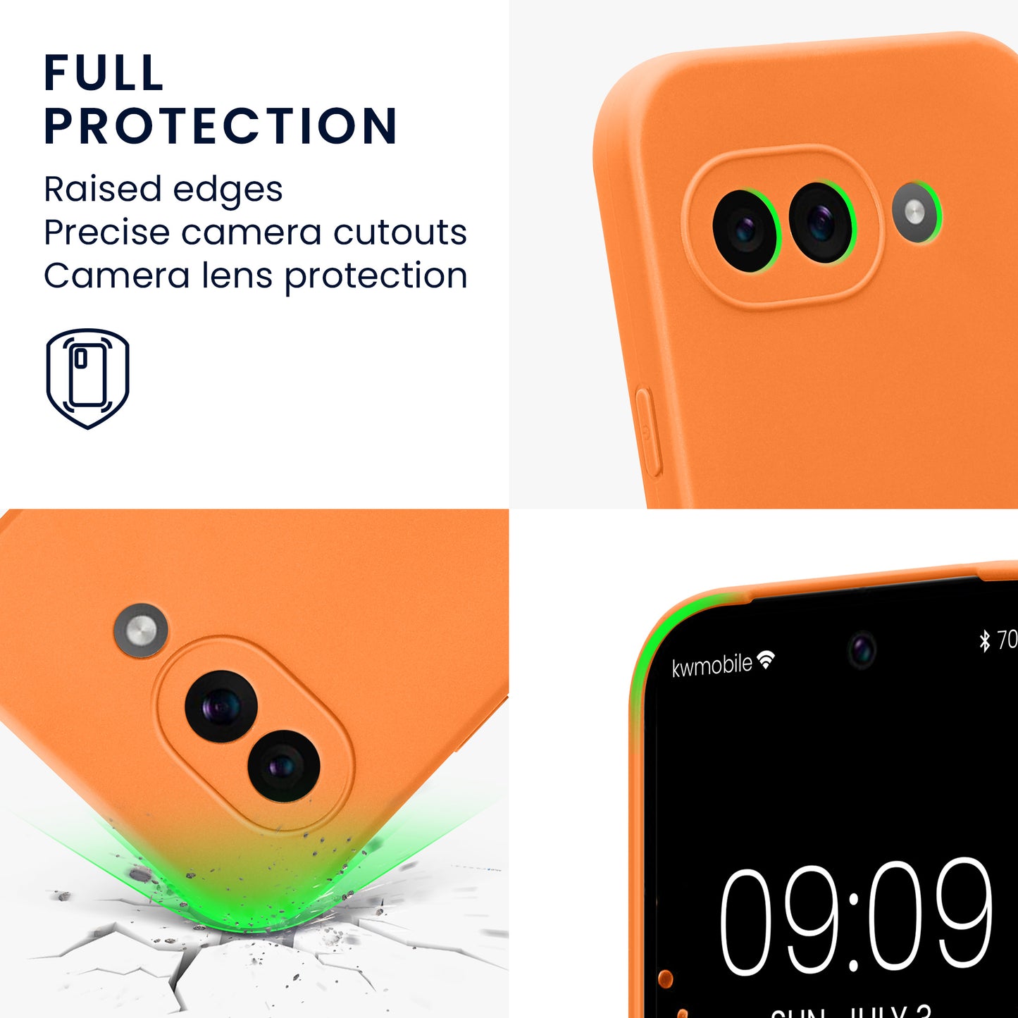 kwmobile Handyhülle für Google Pixel 9a Hülle - weiches Handy Silikon Case - Schutzhülle Cover