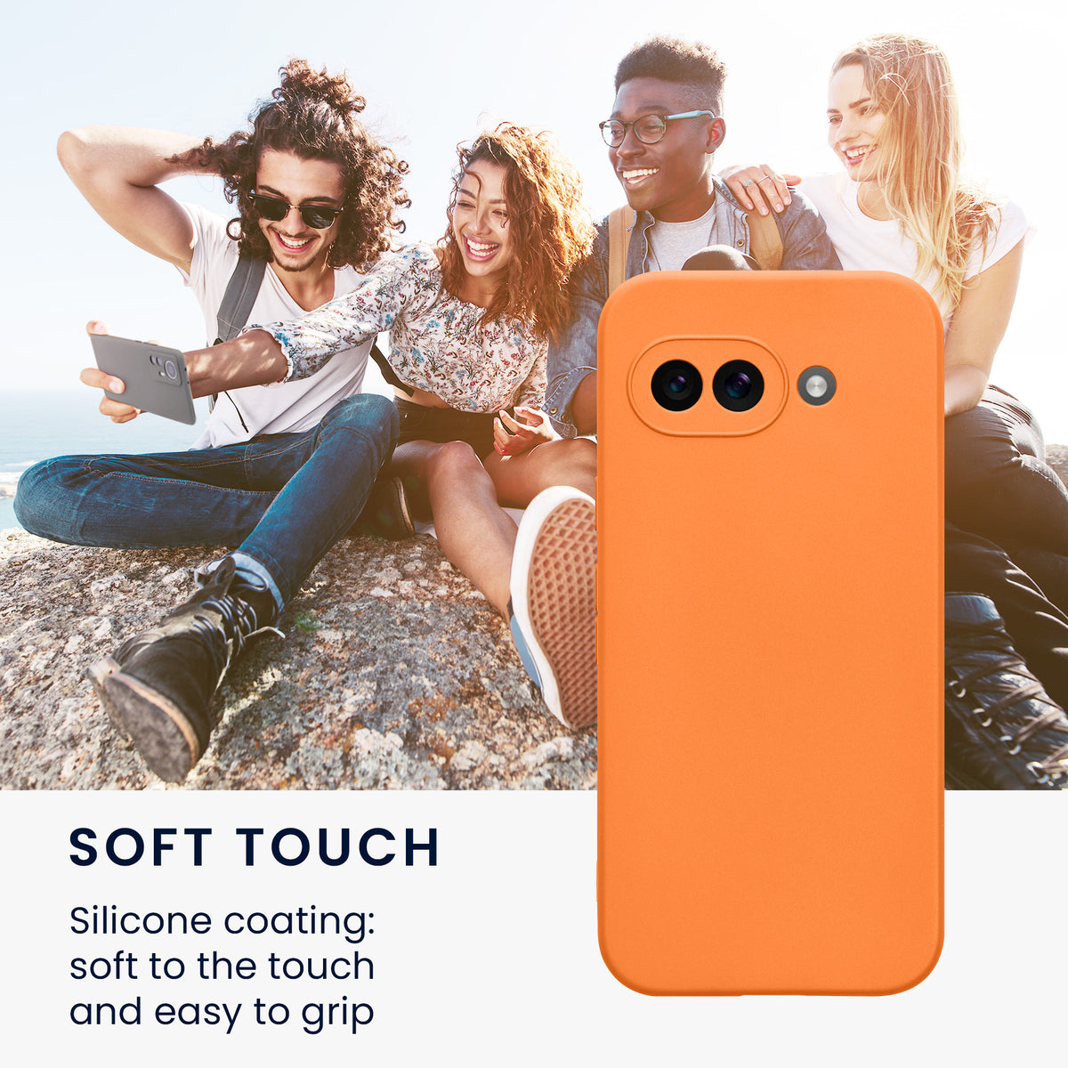 kwmobile Handyhülle für Google Pixel 9a Hülle - weiches Handy Silikon Case - Schutzhülle Cover