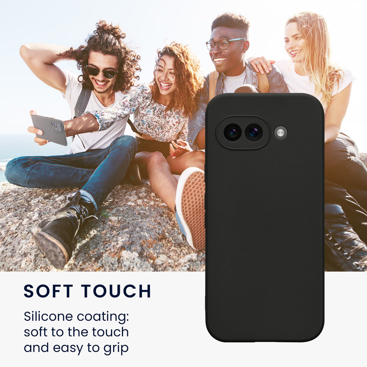 kwmobile Handyhülle für Google Pixel 9a Hülle - weiches Handy Silikon Case - Schutzhülle Cover