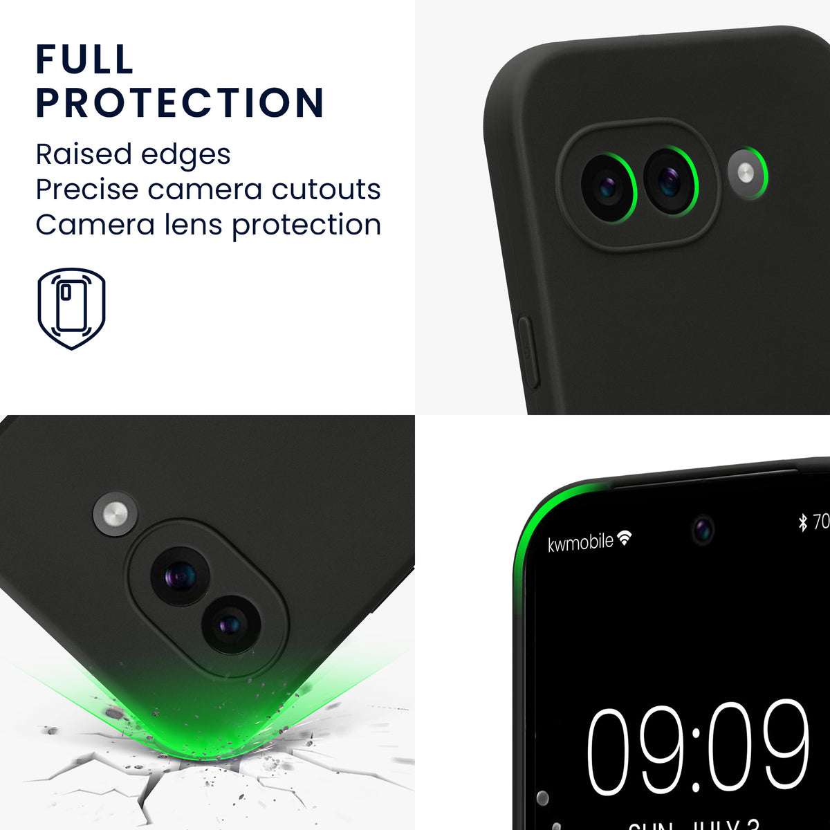kwmobile Handyhülle für Google Pixel 9a Hülle - weiches Handy Silikon Case - Schutzhülle Cover